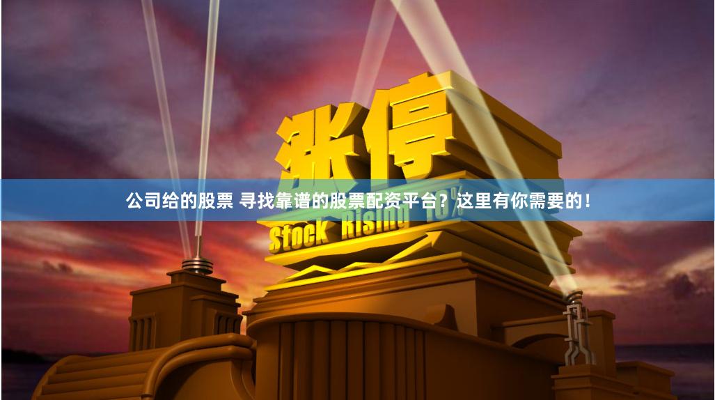 公司给的股票 寻找靠谱的股票配资平台？这里有你需要的！